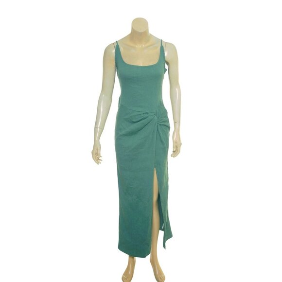 Free People Allure Maxi Dress XS 2 Women's Smocked Green Cotton Long NEW 42575 - Picture 3 of 4